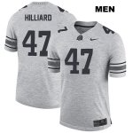 Men's NCAA Ohio State Buckeyes Justin Hilliard #47 College Stitched Authentic Nike Gray Football Jersey FZ20F16YT